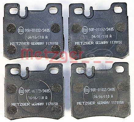 Jeu de 4 plaquettes de frein METZGER ref. 1170158
